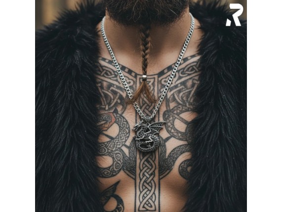 Drache Anhaenger Kettenanhaenger dragon silber edelstahl mit schwarzen schmucksteinen drachenschmuck rockyfy 18_1920x1920