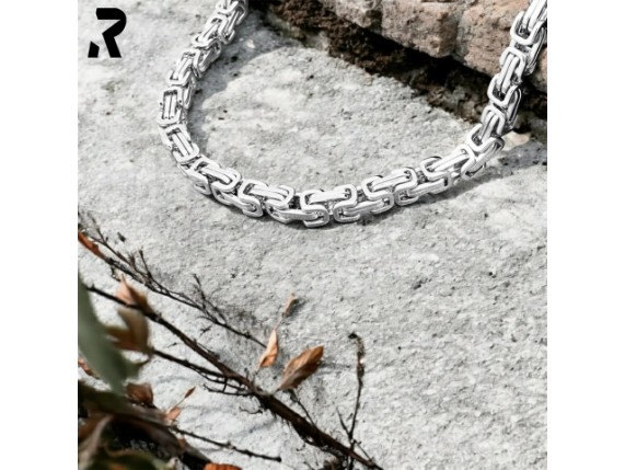 Koenigskette 8mm breit Halskette Edelstahl Silber Kette mit Anhaenger Rockyfy Bikerschmuck Rockerschmuck 02
