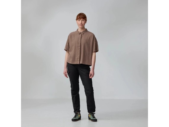 Övik Hmp Camp Shirt SS Woman in Suede Brown