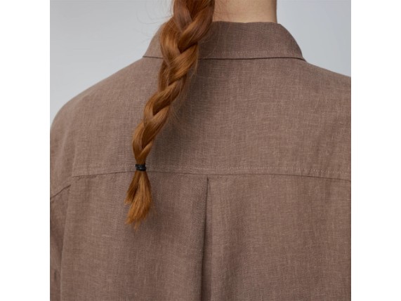Övik Hmp Camp Shirt SS Woman in Suede Brown