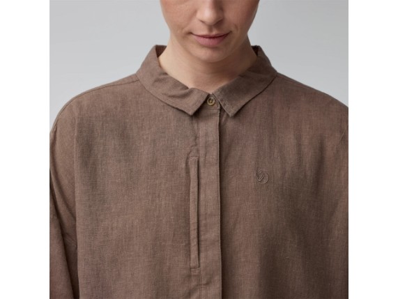 Övik Hmp Camp Shirt SS Woman in Suede Brown