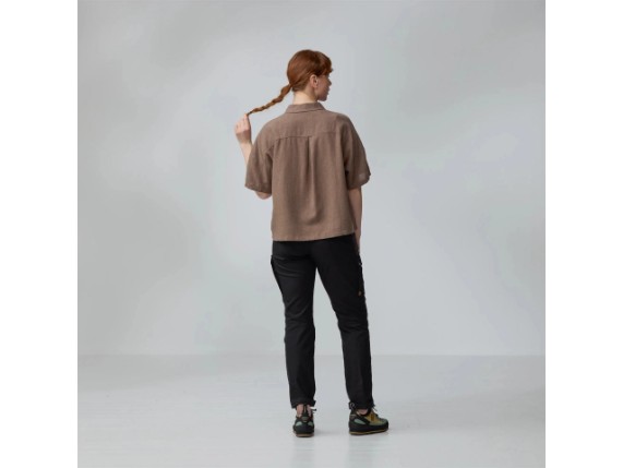 Övik Hmp Camp Shirt SS Woman in Suede Brown