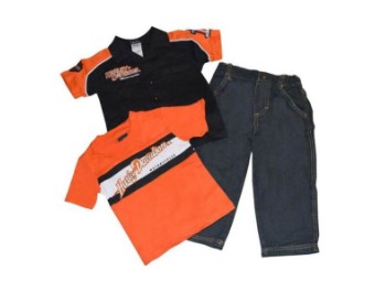 Harley-Davidson® 3-teiliges Set für kleine Jungen, Prestige-T-Shirt und Jeanshose
