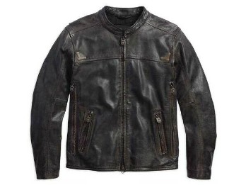 Jacke Willie-G Faded Leder für Herren Schwarz