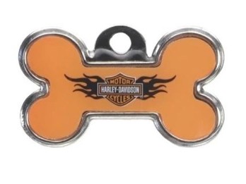 Harley Orange Bone ID Tag
