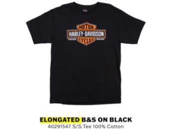 Dealershirt Elongated B&S on Black Harley-Davidson Magdeburg