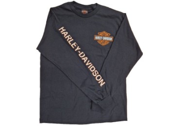 Dealershirt Longsleeve B&S on Black Harley-Davidson Magdeburg
