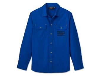 Hemd Worker Long Sleeve Overshirt für Herren Blau