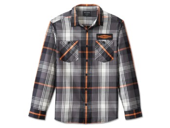 Hemd Shirt Stacked Bar & Shield für Herren grau/schwarz/orange