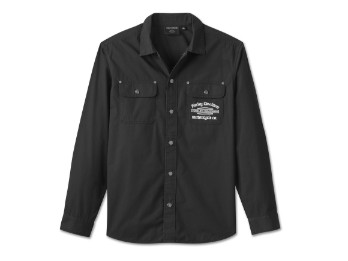 Hemd Worker Long Sleeve Overshirt für Herren schwarz