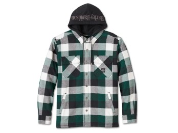 Hemdjacke Traveler Hooded Karo schwarz/grün 