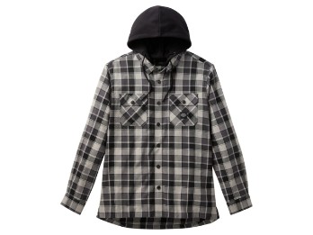 Hemd mit Kapuze Karo für Herren grau