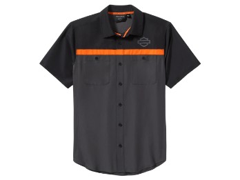 Kurzarmhemd H-D Tech Vented für Männer grau/schwarz