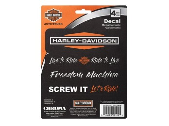 Harley-Davidson 4-teiliges Slogans-Aufkleber-Kit