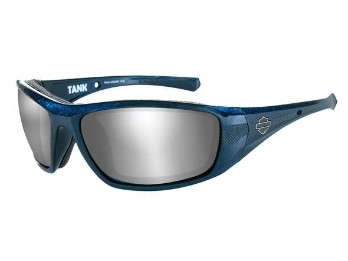 Harley-Davidson® Tank-Sonnenbrille für Herren, Silver Flash Lens/Blue Pearl Frame