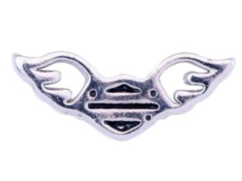 Harley-Davidson® Damen Outline Winged B & S Silber Medaillon Charm
