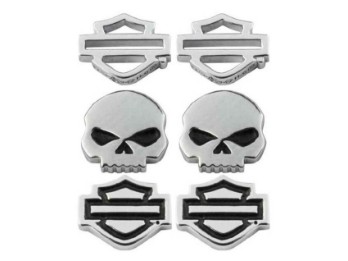 Harley-Davidson® Damen Bar & Shield / Skull Ohrstecker Set - 3er Set