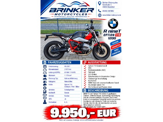 BMW R NINE T PURE OPT 719, 0003150