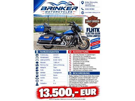 HARLEY DAVIDSON FLHTK ELECTRA GLIDE ULTRA LTD, 0000597