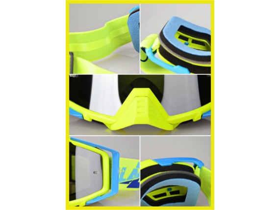 PLZ020025 2B0U, Goggle - Race Style Mirror (Yellow