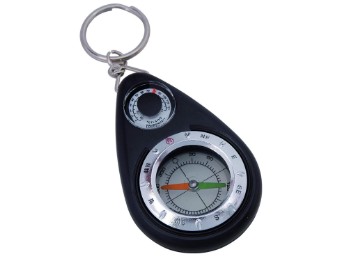 Schlüsselanhänger Kompass mit Thermometer