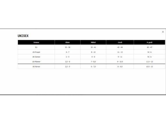 Groessen-Unisex