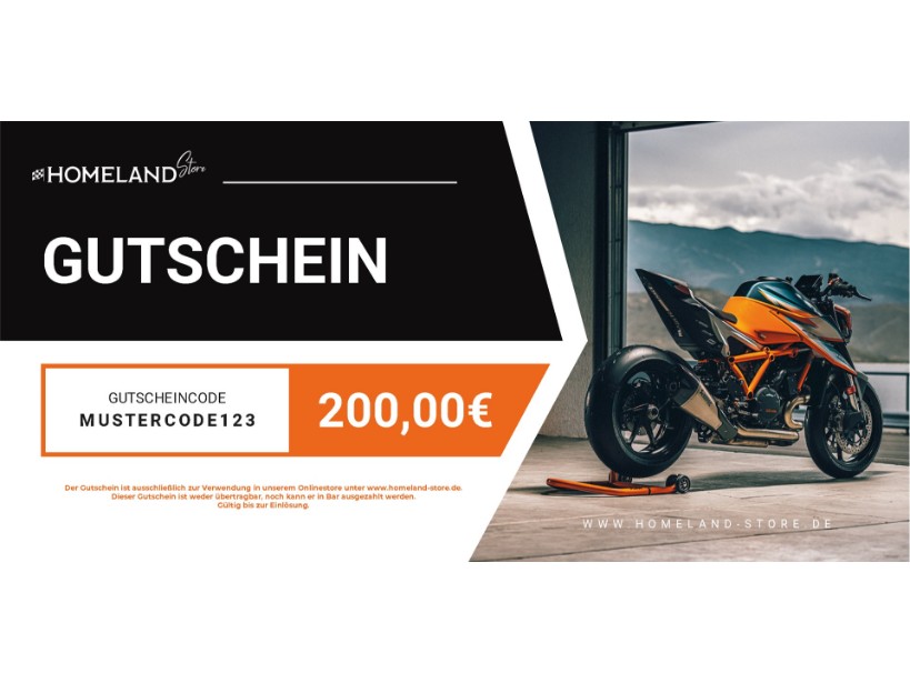 1HSG200, Homeland Store Gutschein 200,00€