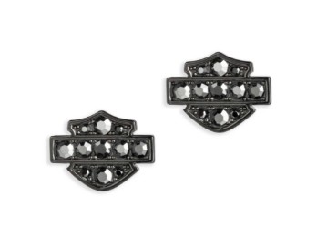 34G00136 Damen-Ohrstecker «Bar & Shield Stones» in Box, schwarz