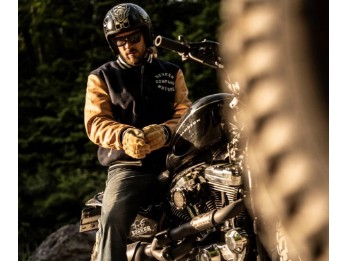 544296 Veste universitaire bleu marine/marron