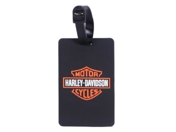 952-99-00 Set mit 2 Kofferanhängern, orangefarbenes Bar & Shield-Logo – Schwarz