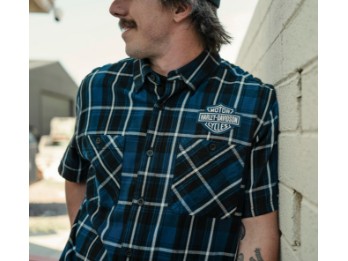 96188-26VM Essential Short Sleeve Plaid Shirt für Herren