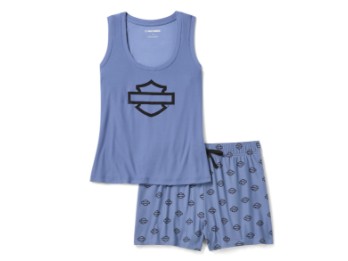 96318-26VW Open B&S AOP Shorts-Set für Damen - Bijou Blue