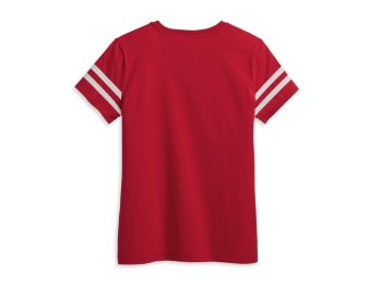 96435-23VW Forever Sleeve Striped T-Shirt - Chili Pepper