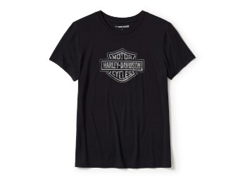 96543-25VW T-shirt Essential Bling Crew Neck - Harley Black