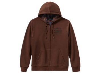 96784-25VM Sweat à capuche zippé doublé à carreaux