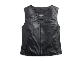 97012-21VW Zip Front Leather Vest