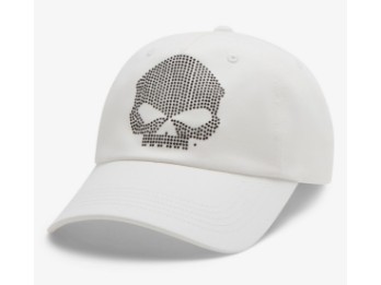 97614-26VW Willie G Bling Skull Ballcap für Damen – Cloud Dancer