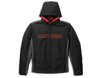 98403-22VM Bar & Shield Hooded Softshell Jacket , Black