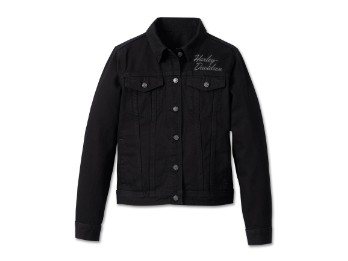 99041-23VW Essential Bar & Shield Denim Jacket Black Beauty