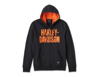 99191-24VM Bar Font Zip-Up Hoodie für Herren