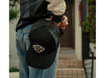 99400-26VX Logo Colorblock Verstellbare Trucker-Kappe – Harley Schwarz