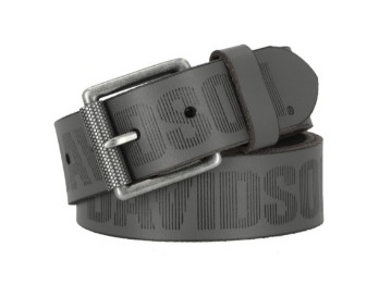 BMM057/30 Herren-Gürtel aus echtem Leder mit geprägtem H-D-Logo – einfarbig grau
