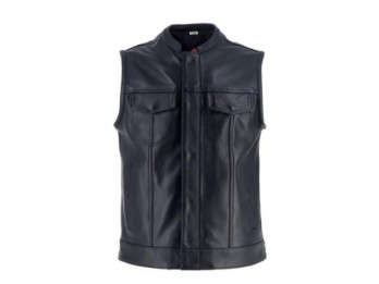 HE25008NO Gilet en cuir HELSTONS WEST noir