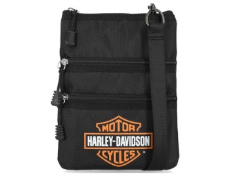 MHW077/108 Damen-Umhängetasche aus Nylon mit Bar & Shield-Logo und verstellbarem Riemen
