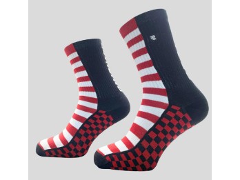 RC960964 Riding Stripes L Socks White/Black/Red