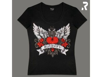 SHDF001 T-shirt Glamour Wing avec ailes et cœur