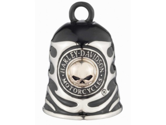 34M00183 Willie G Skull Tri-Tone Textured Metal Ride Bell, Black