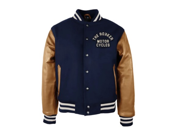 544296 College Jacket Navy-Brown