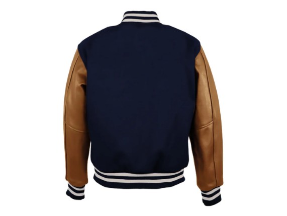 544296 College Jacket Navy-Brown rs