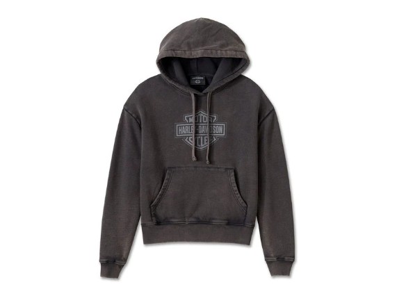 96062-25VW Oversized Washed Bar & Shield Hoodie für Damen